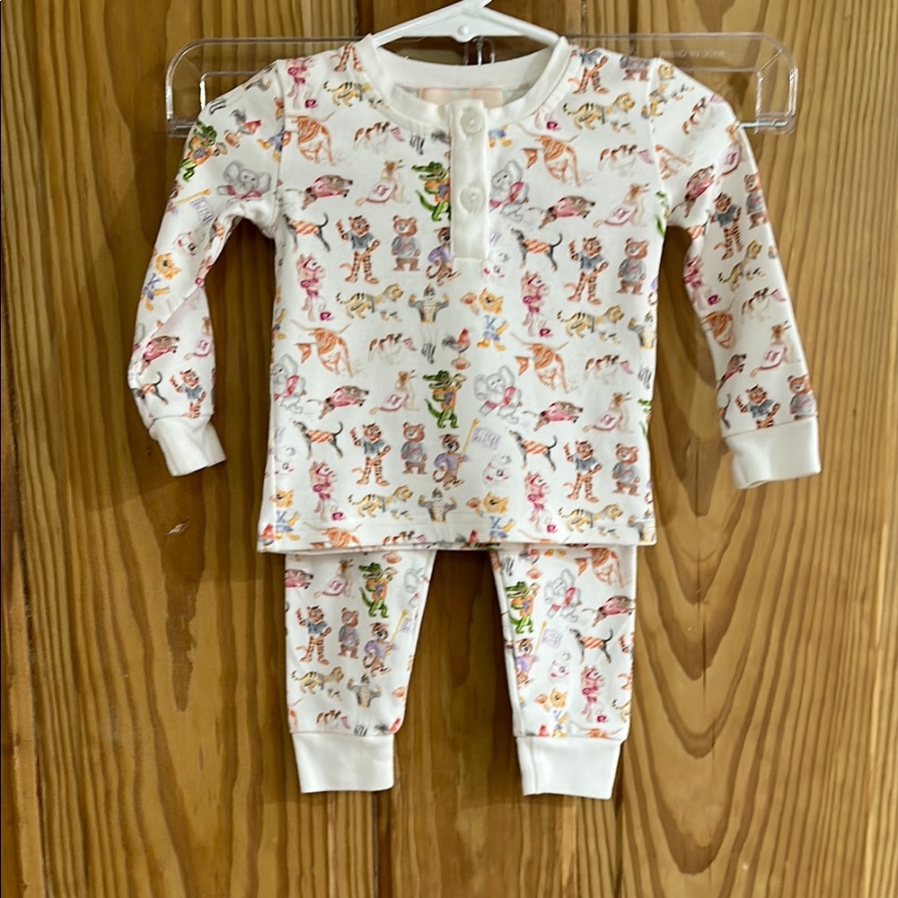 Smockingbird Animal Print Kids Pajamas Set 9M